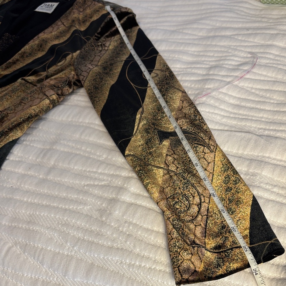 R&M Richards Vintage Elegant Black and Brown Jacket Set w/inner top Velvet EUC-L - Picture 8 of 11